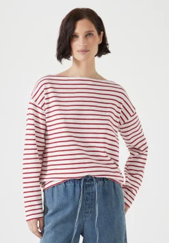 Slash Neck Stripe Top