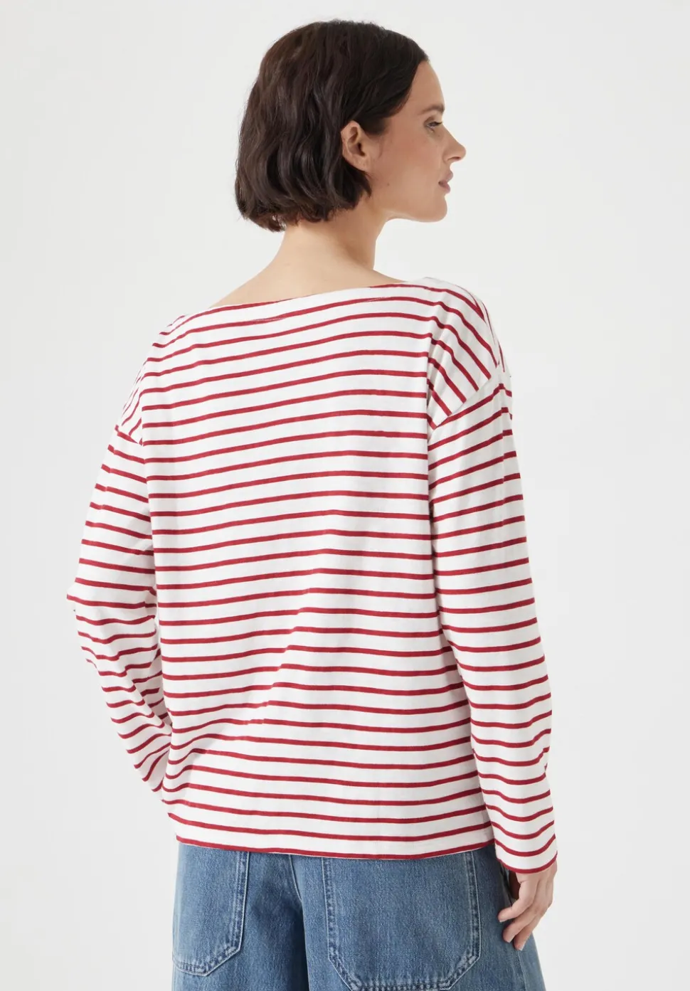 Slash Neck Stripe Top