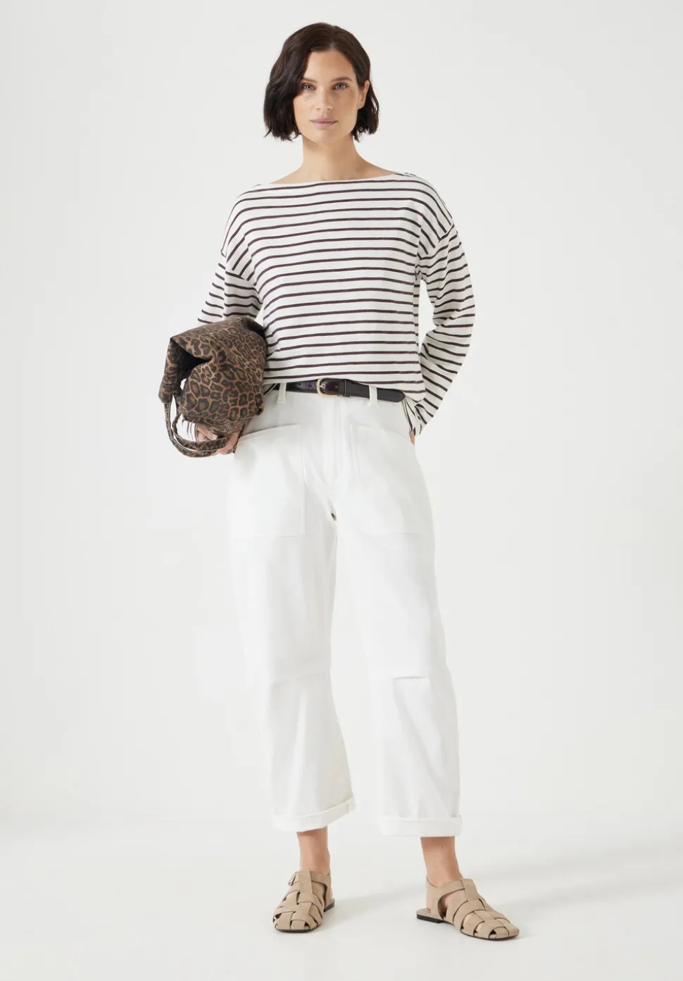 Slash Neck Stripe Top