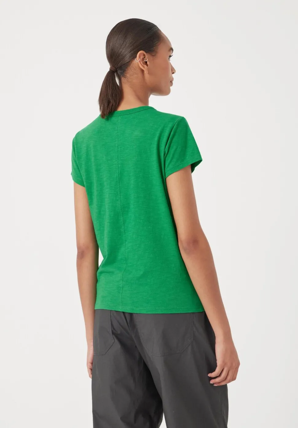 Slim Fit Slub Cotton Crew Neck T-Shirt