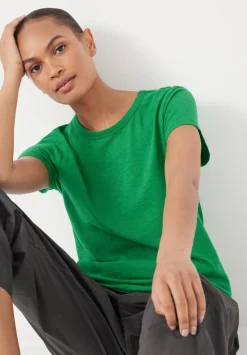 Slim Fit Slub Cotton Crew Neck T-Shirt