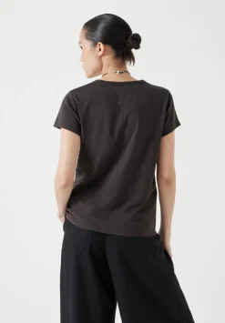 Slim Fit Slub Cotton Crew Neck T-Shirt