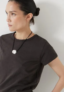 Slim Fit Slub Cotton Crew Neck T-Shirt
