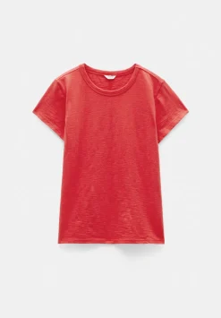 Slim Fit Slub Cotton Crew Neck T-Shirt