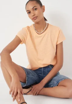 Slim Fit Slub Cotton Crew Neck T-Shirt