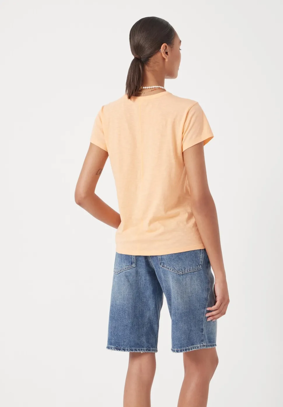 Slim Fit Slub Cotton Crew Neck T-Shirt