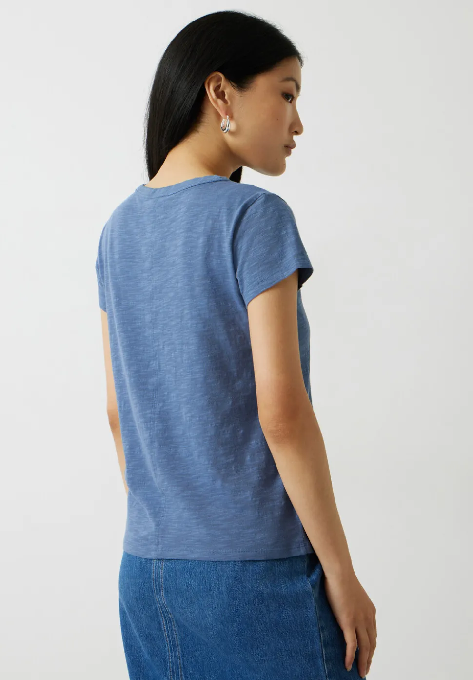 Slim Fit Slub Cotton Crew Neck T-Shirt