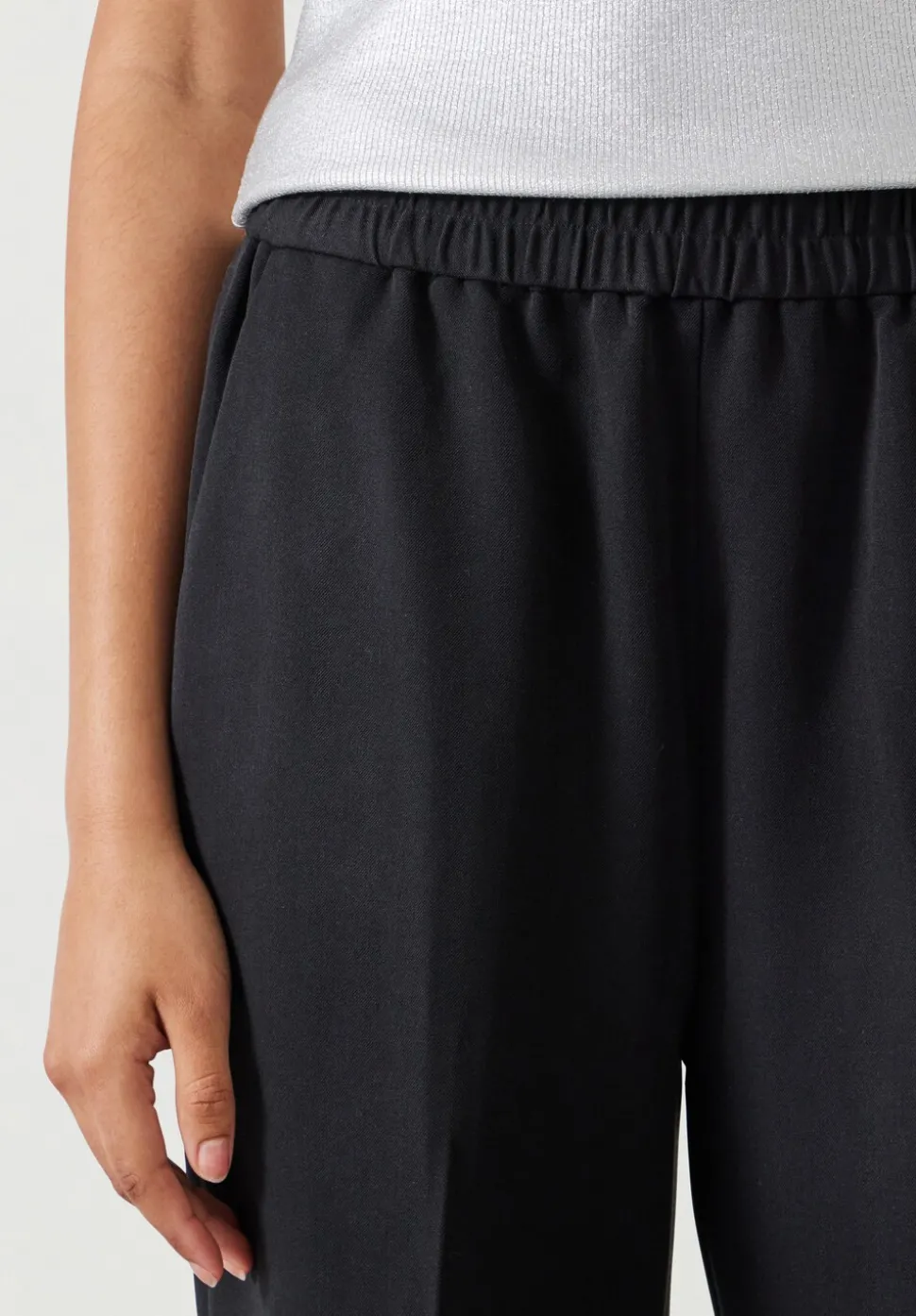 Slim Pull On Suit Trousers