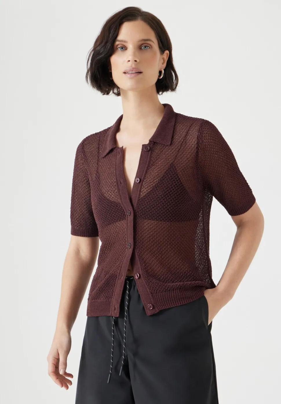 Soft Mesh Knitted Top