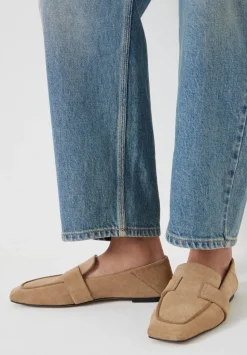 Sora Square-Toe Suede Loafers