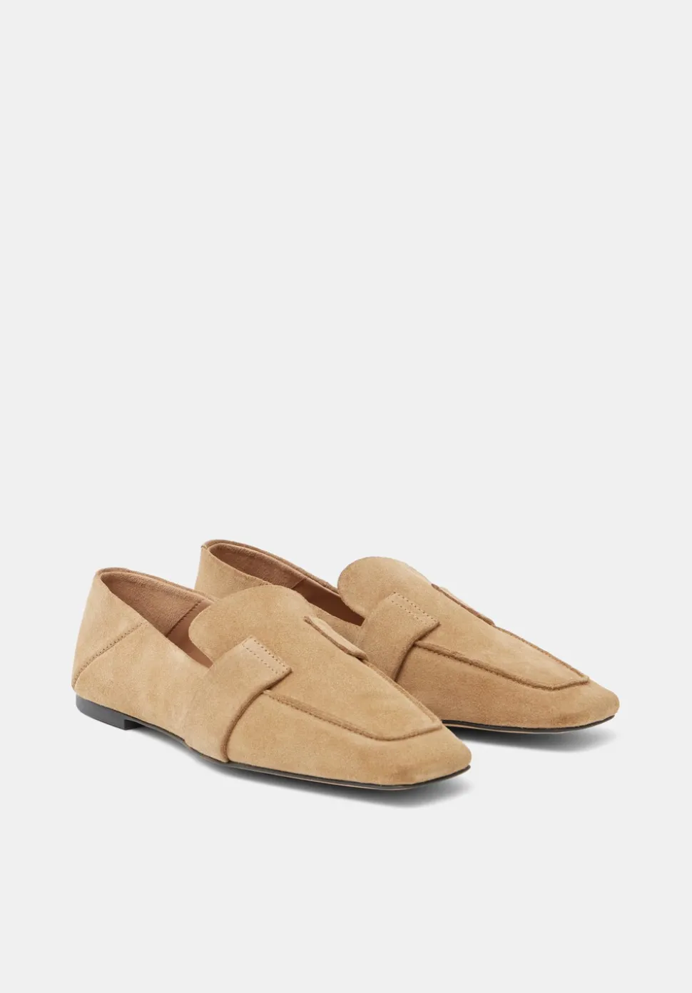 Sora Square-Toe Suede Loafers