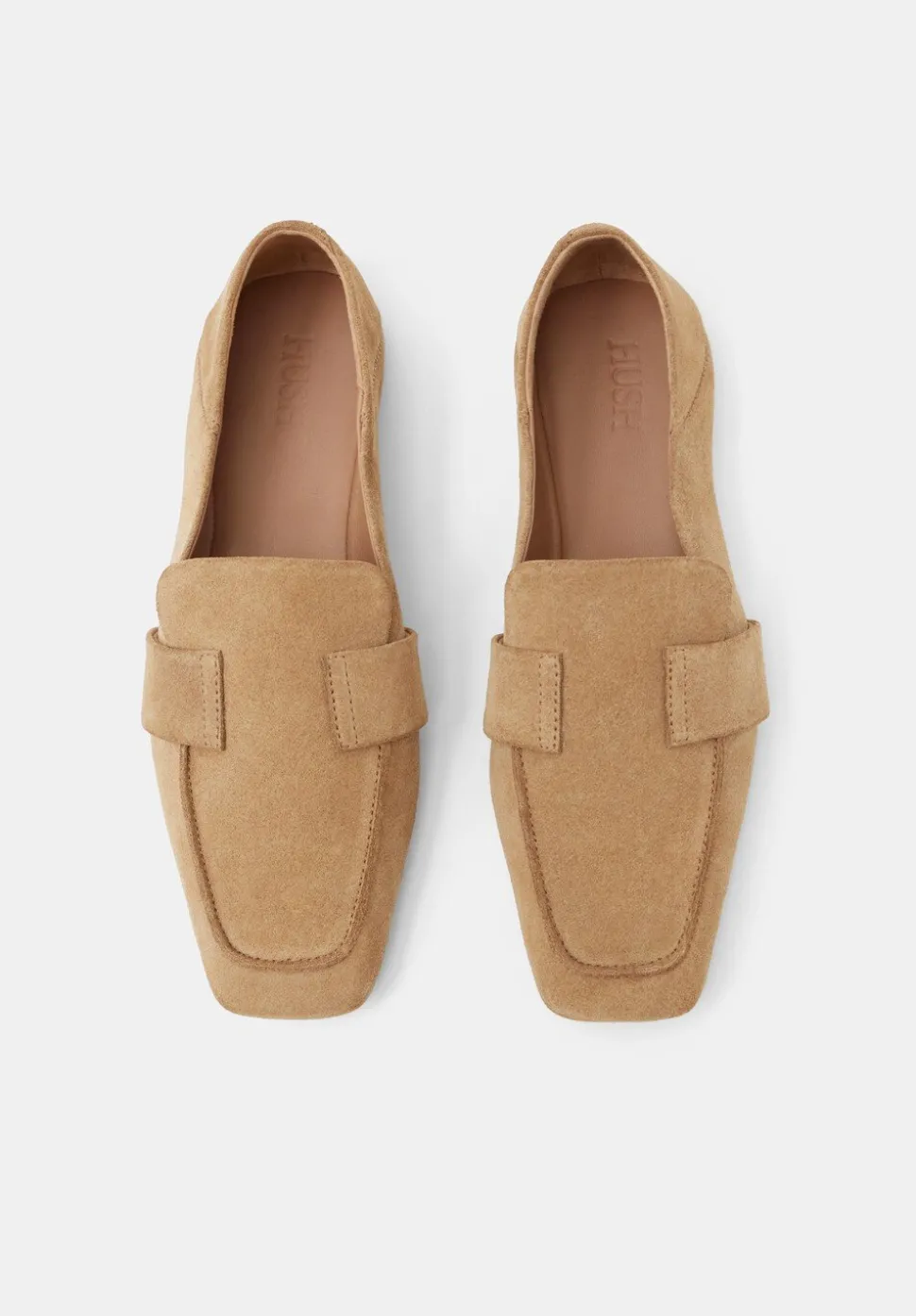 Sora Square-Toe Suede Loafers