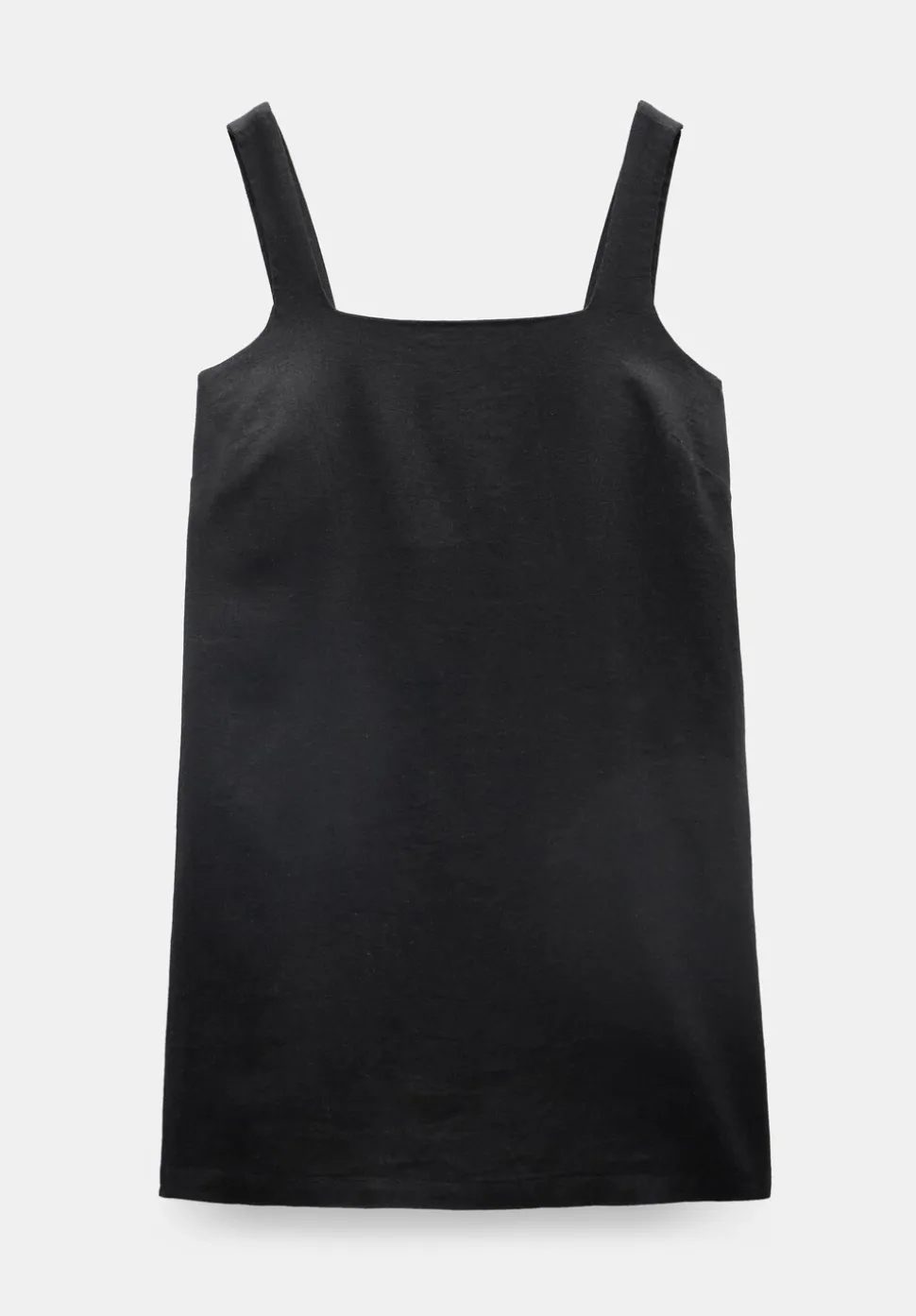 Square Neck Linen Blend Mini Dress