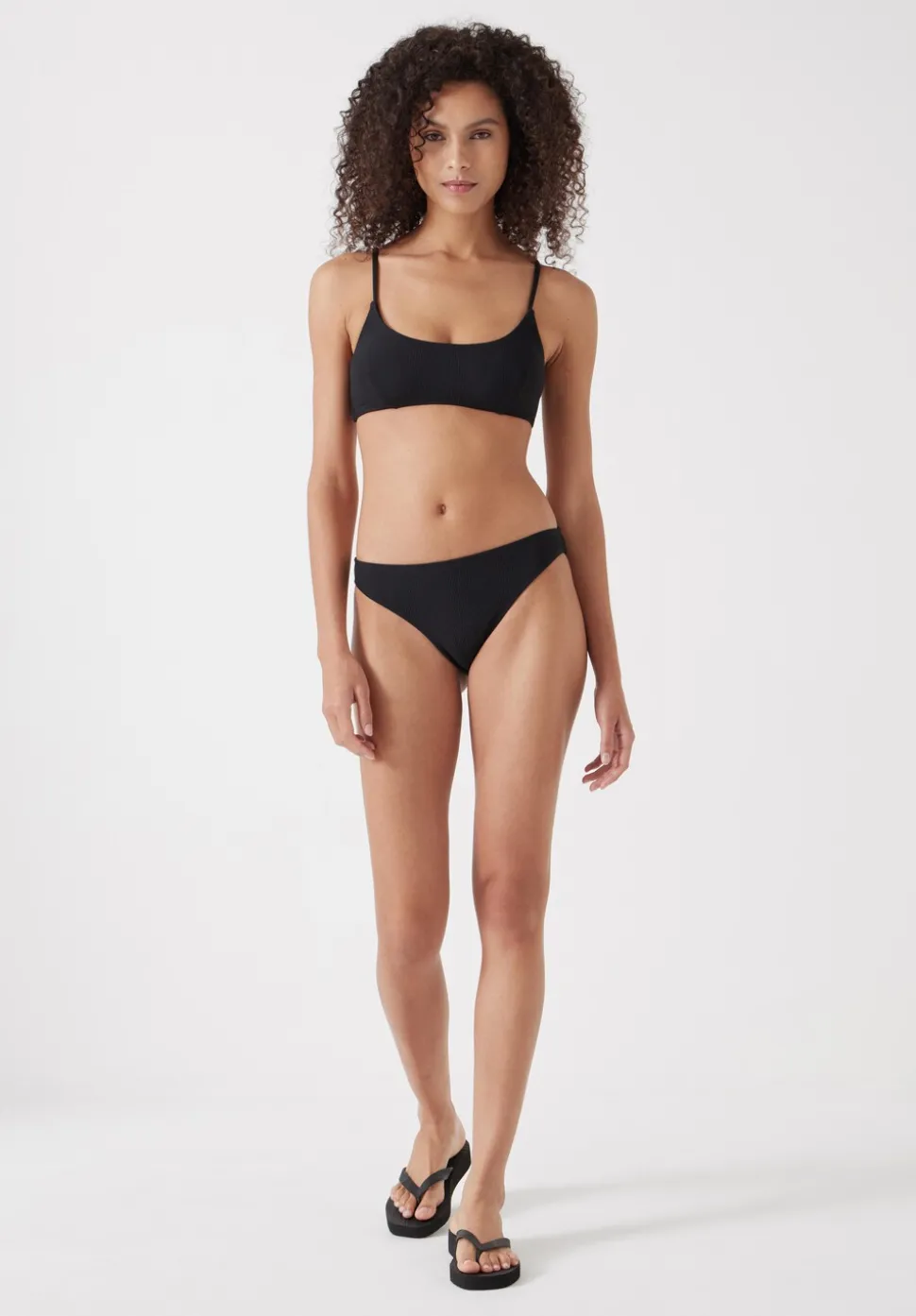 Square Neck Texture Bikini Top