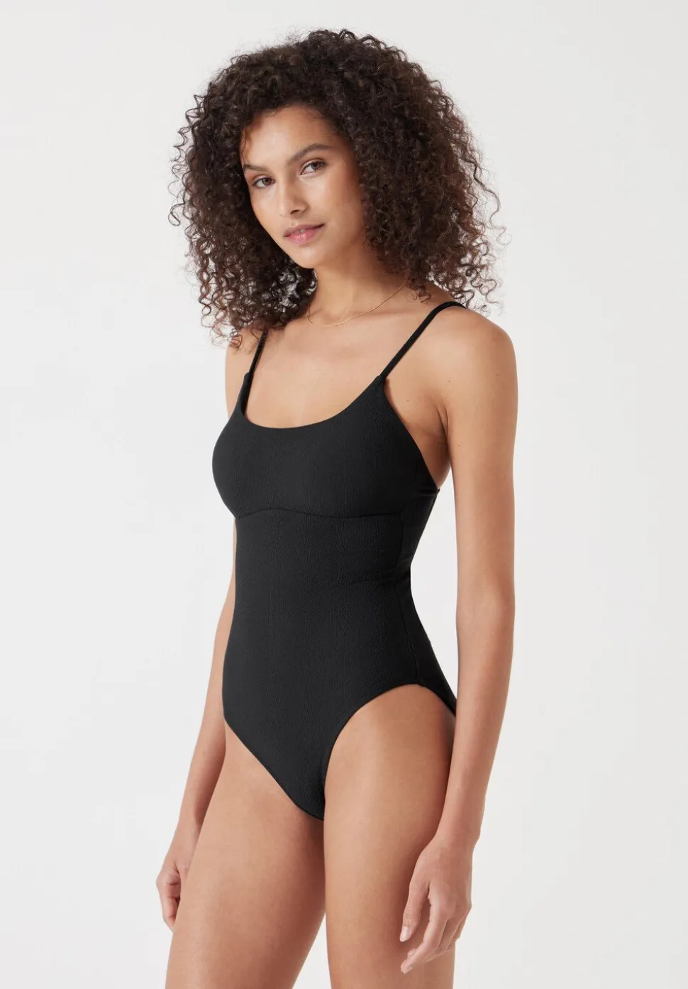 Square Neck Texture Swimsuit