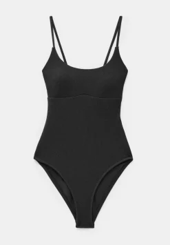 Square Neck Texture Swimsuit