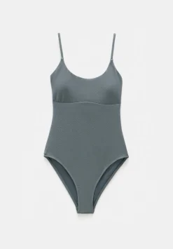 Square Neck Texture Swimsuit