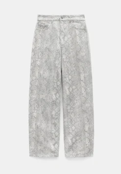 Straight Leg Printed Jeans