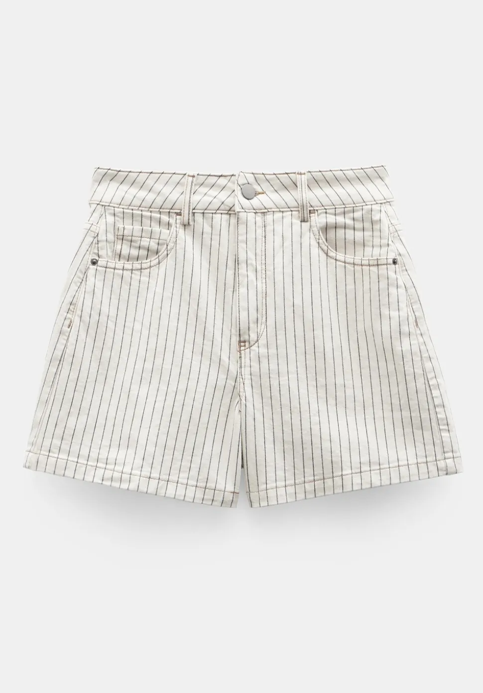 Stripe Denim Shorts