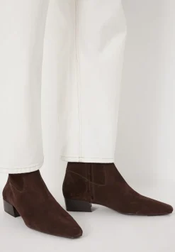 Suede Square-Toe Boots