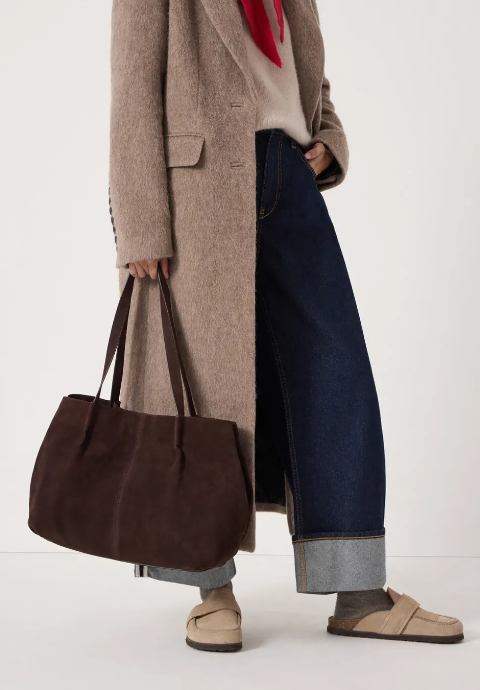 Suede Wing Tote Bag