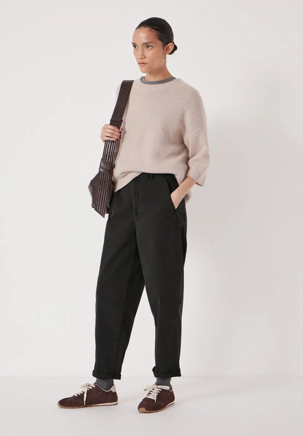 Tapered Leg Casual Trousers