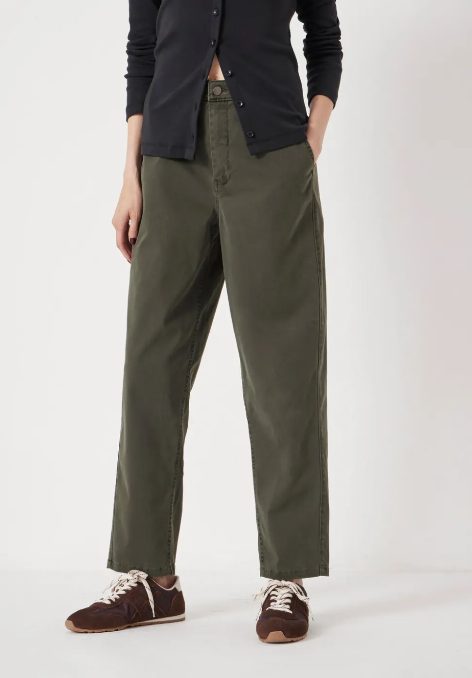 Tapered Leg Casual Trousers