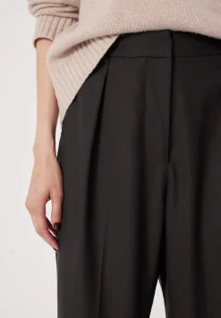 Tapered Leg Wool Blend Trousers
