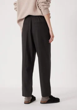 Tapered Leg Wool Blend Trousers