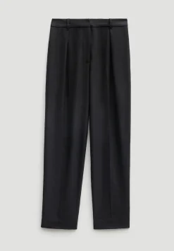 Tapered Leg Wool Blend Trousers