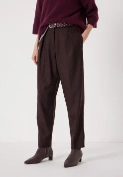 Tapered Leg Wool Blend Trousers