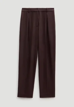 Tapered Leg Wool Blend Trousers