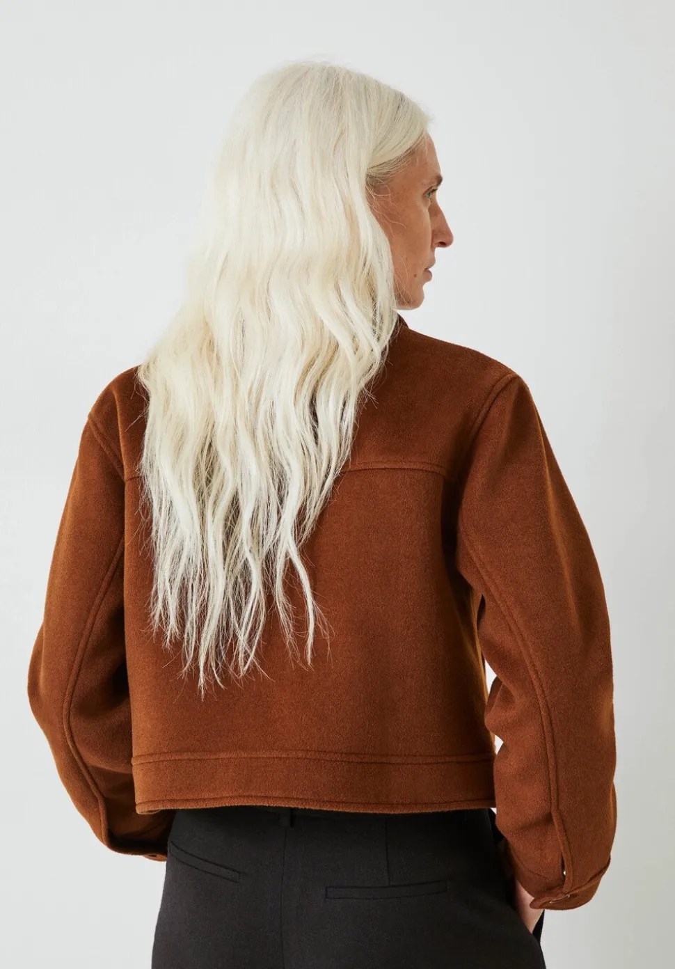 Taylah Relaxed Cropped Wool Jacket