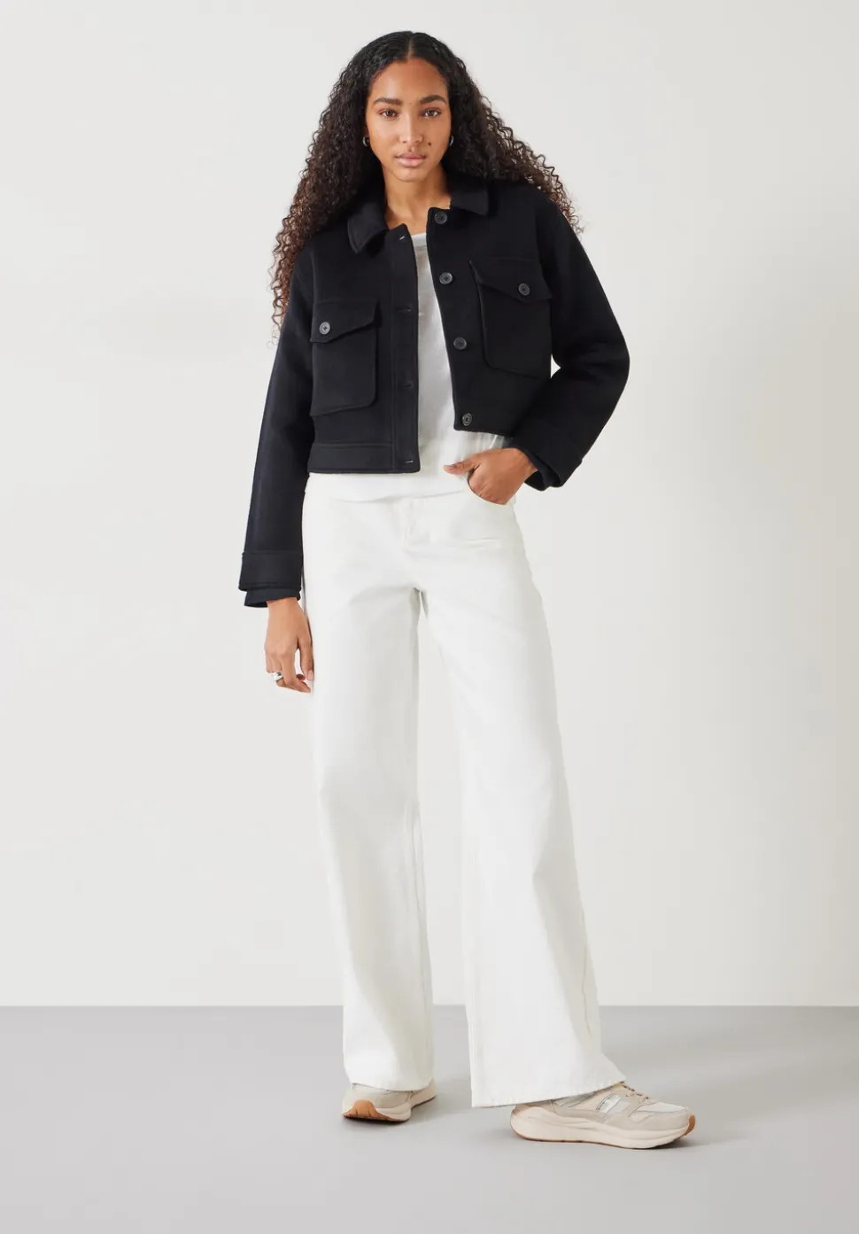 Taylah Relaxed Cropped Wool Jacket
