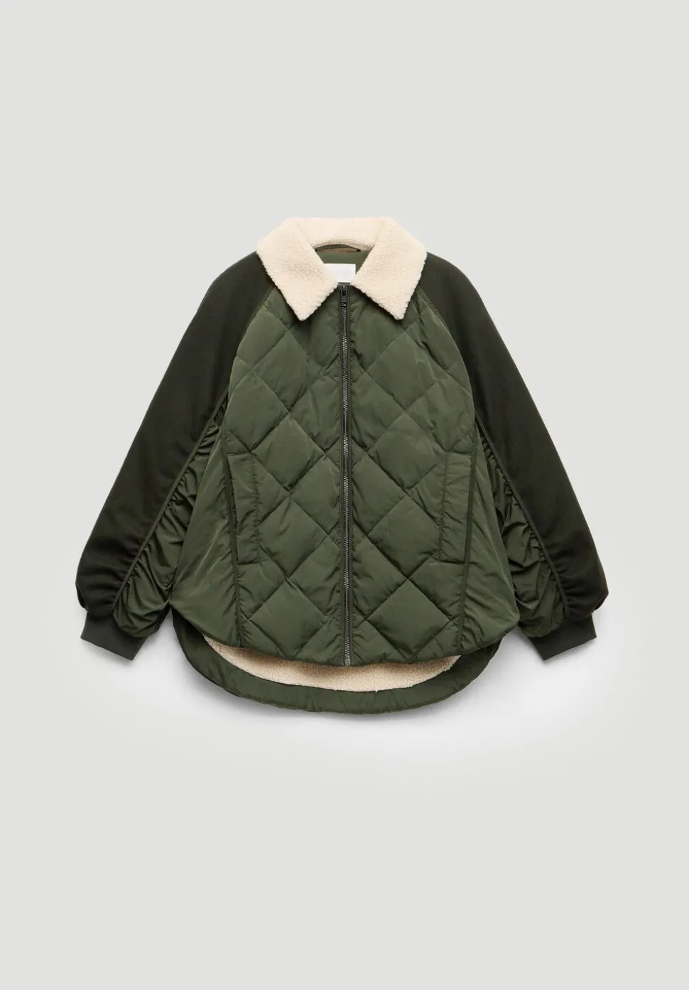 Teddy Collar Quilt Mix Jacket