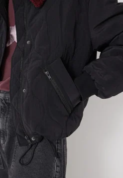 Teddy Collar Quilted Bomber
