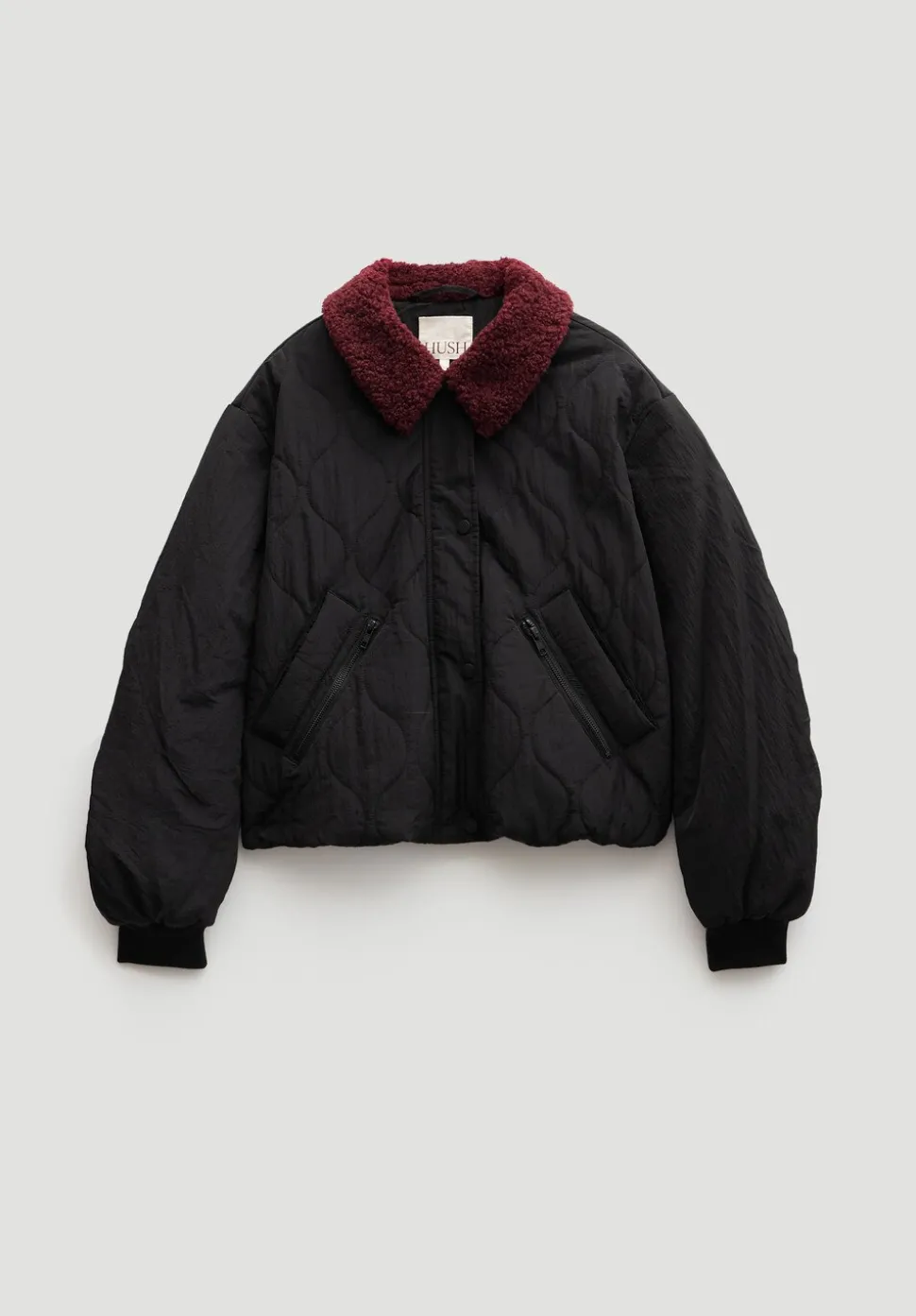 Teddy Collar Quilted Bomber