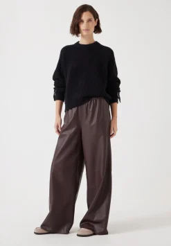 Tie and Buckle Detail Textured Knitted Jumper