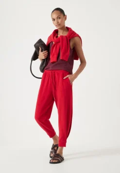 Towelling Barrel Leg Pleat Joggers