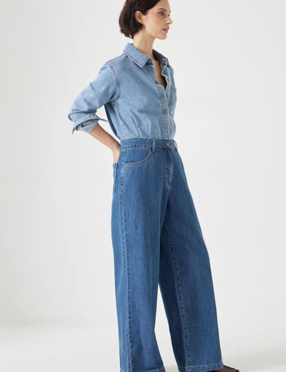 Two Tone Evelyn Denim Jumpsuit