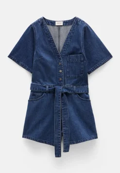 V Neck Denim Playsuit