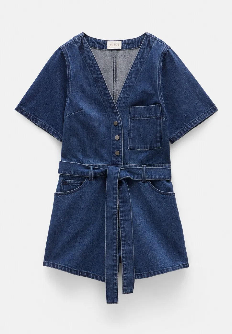 V Neck Denim Playsuit