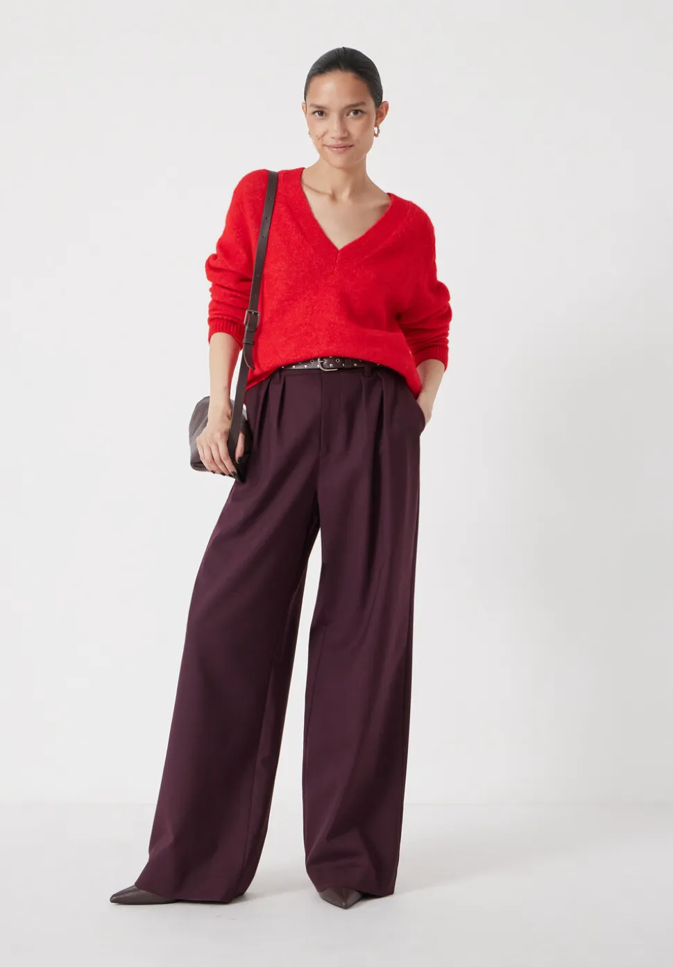 V Neck Wool Blend Jumper