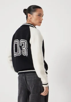 Varsity Logo Wool Blend Bomber Jacket