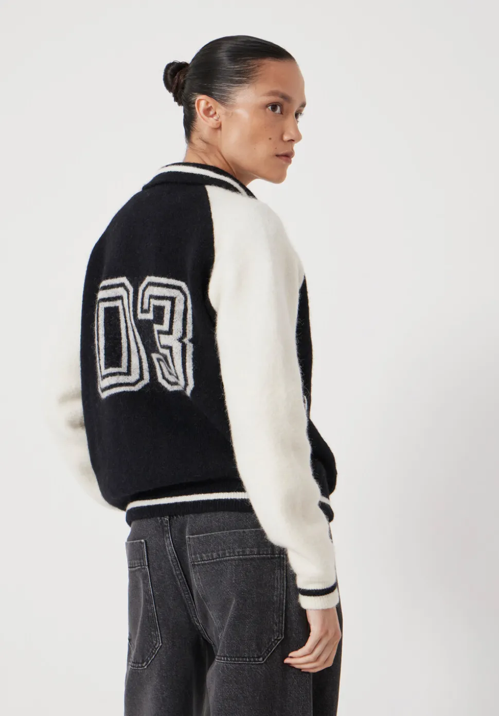 Varsity Logo Wool Blend Bomber Jacket