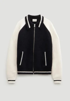Varsity Logo Wool Blend Bomber Jacket