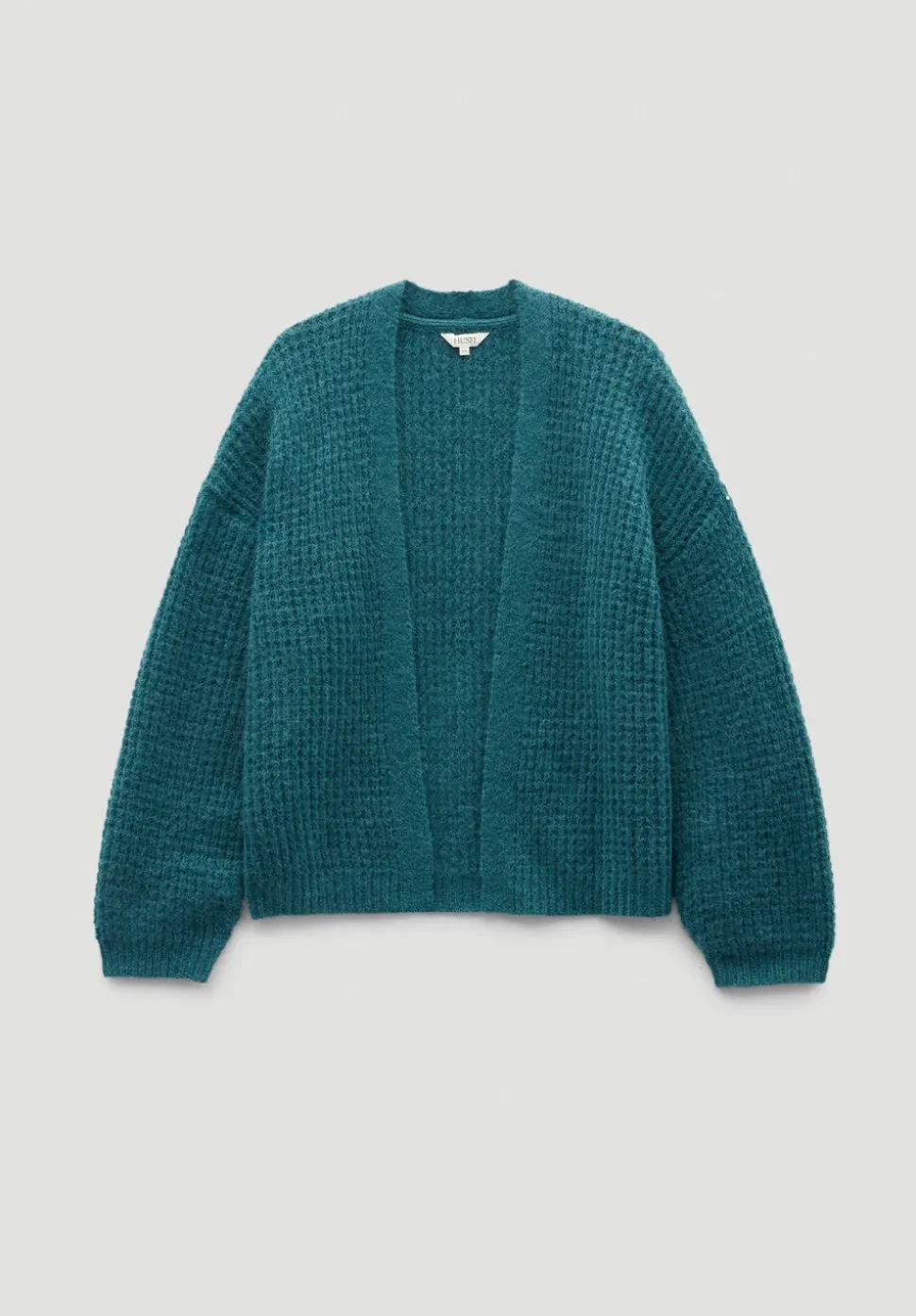 Waffle Stitch Wool Blend Edge to Edge Cardigan