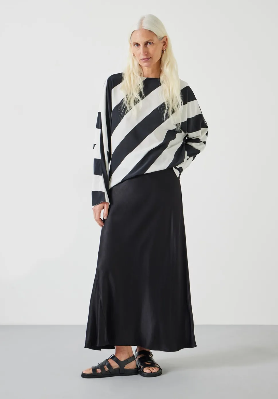 Whitney Diagonal Oversized Stripe Top