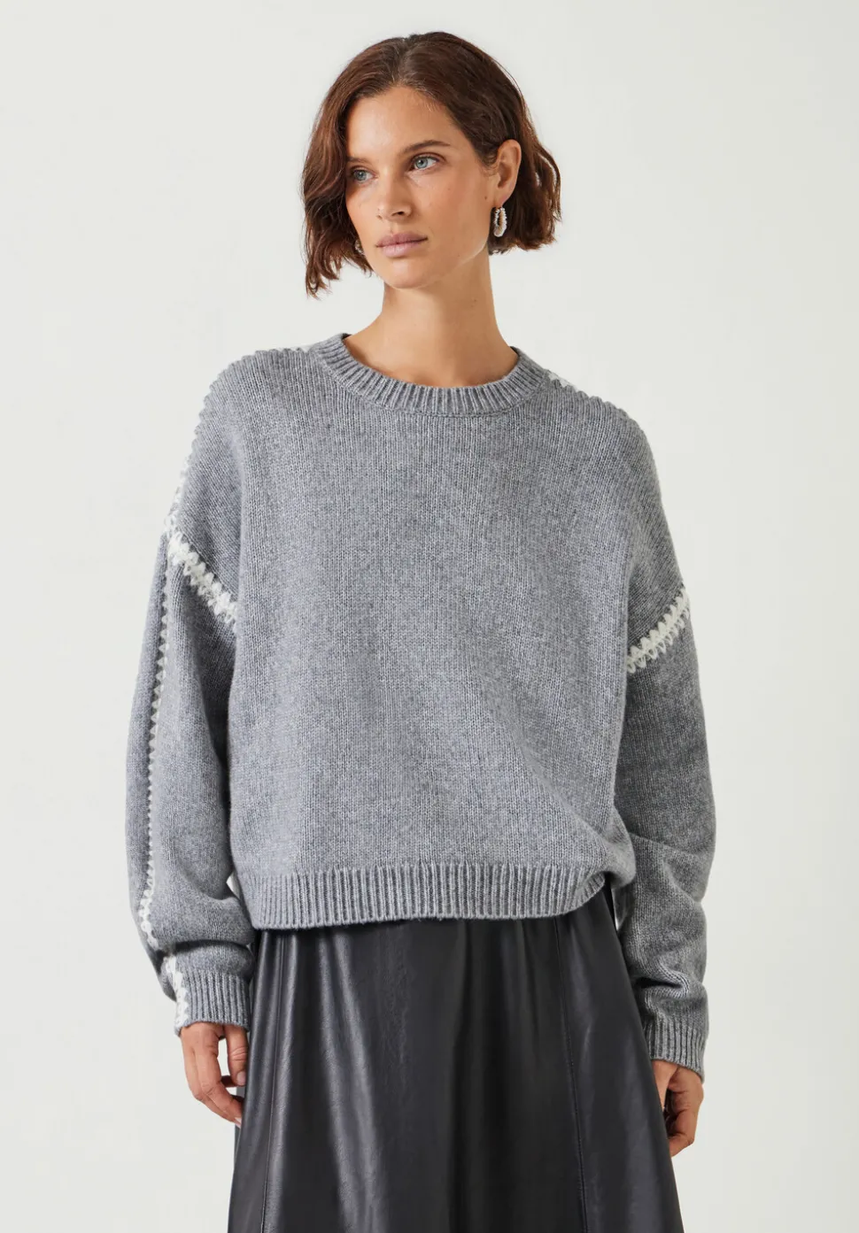 Whitney Wool Blend Stitch Detail Jumper