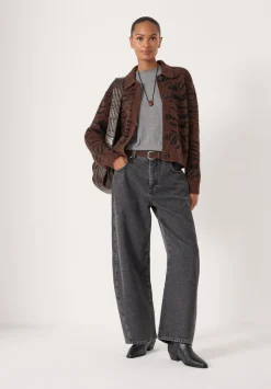 Wool Blend Tiger Jacquard Shirt Jacket